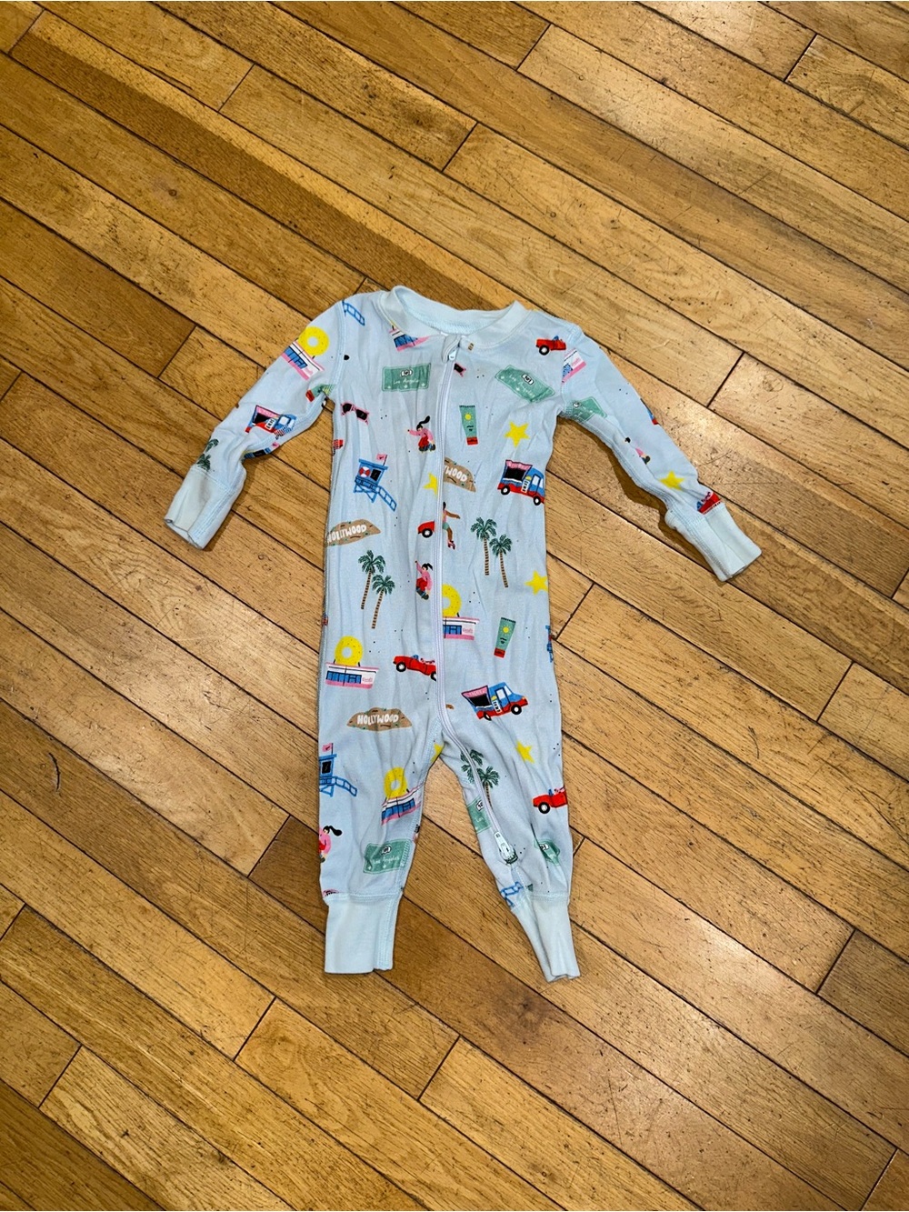 Baby Unisex Smaller Things long sleeve zip pajama onesie organic cotton